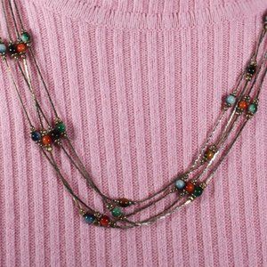Multi Vintage Goldtone and Bead Necklace